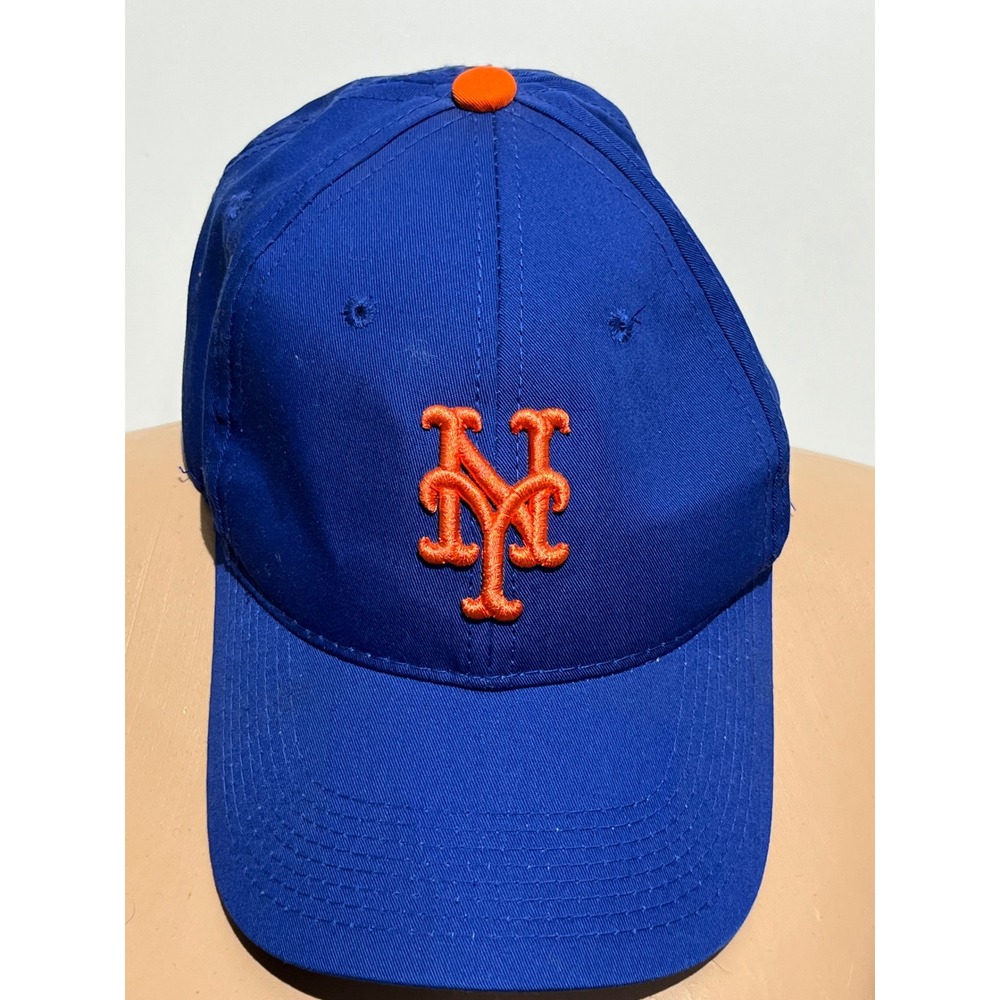 Team MLB New York Mets Baseball Cap Blue Orange Adjustable Hat NY Logo